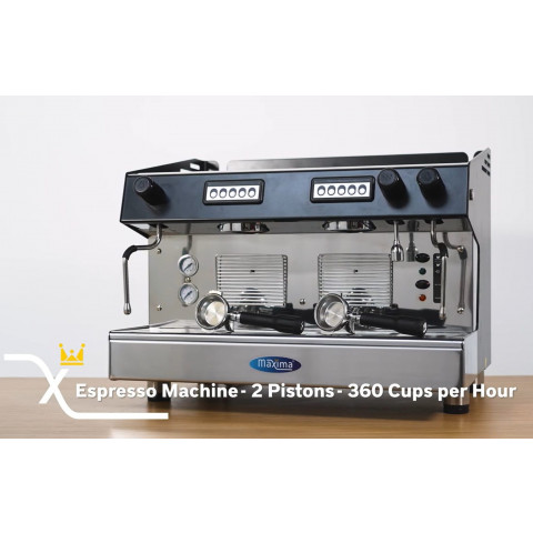MAXIMA Espresso Kaffeemaschine - 2 Kolben - 360 Tassen/Stunde