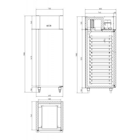 GAMMO Bäckerei Kühlschrank 600 Liter