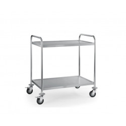GAMMO Edelstahl Servierwagen mit 2 Borde