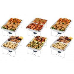 GAMMO einweg Chafing Dish 2x GN1/2 - 6 Stk-er Set